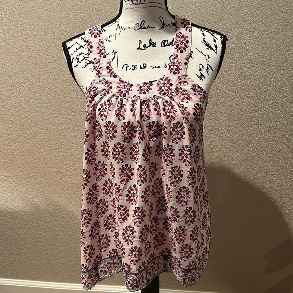 Sienna Sky Boho Floral Pattern Halter Print Top Sz M